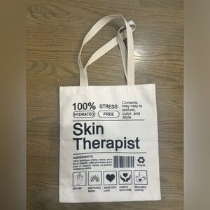 Skin therapist esthetician tote bag white & black